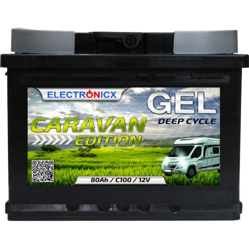 Electronicx Caravan Edition GEL Batterie 80AH 12V – Wohnmobil, Boot, Versorgungsbatterie