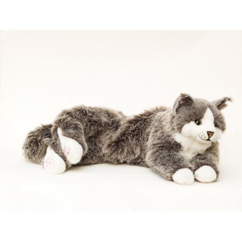 Kösen Katze Maine-Coon 74 cm grau-weiß Jodie Plüschtier