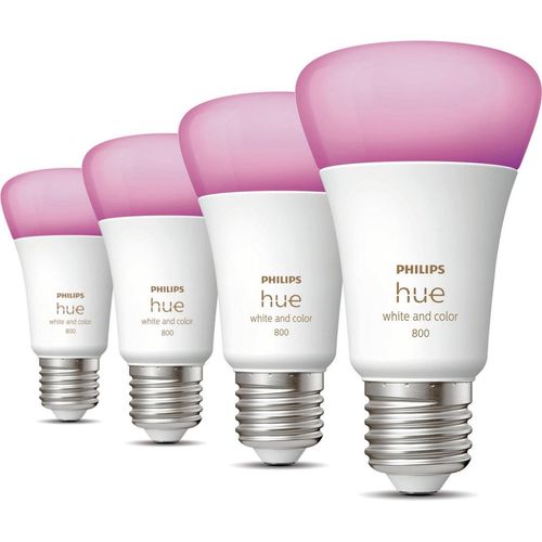 Philips Hue White & Col. Amb. E27 LED Lampen 4-er Pack weiß 0MB