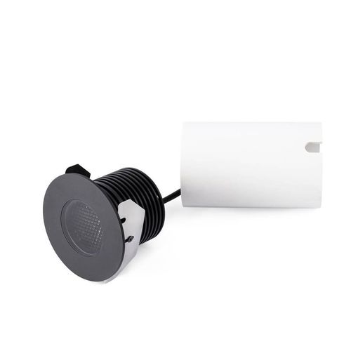 Einbauleuchte GRUND 80 LED 7W 2700K IP67 Edelstahl+Aluminium Eloxiertes schwarz L:8cm H:9cm Ø8cm