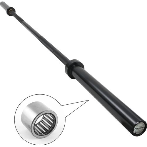 wuuhoo I Langhantelstange 50mm olympisch hochlegierter Stahl schwarz bis 450kg I Hantelstange 220cm und 20kg, Kugellager