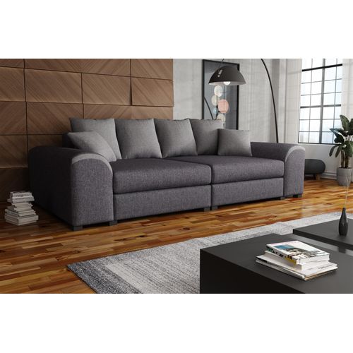 Big Sofa Couchgarnitur WELLS Megasofa Sofa in Grau-Hellgrau