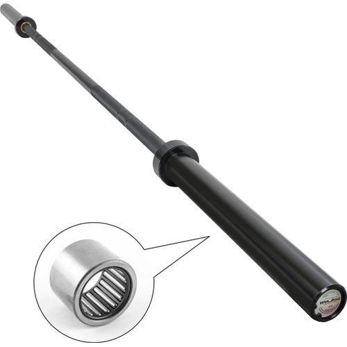 wuuhoo I Langhantelstange 50mm olympisch galv. beschichtet schwarz bis 250kg I Hantelstange 220cm und 20kg I Griff 30mm