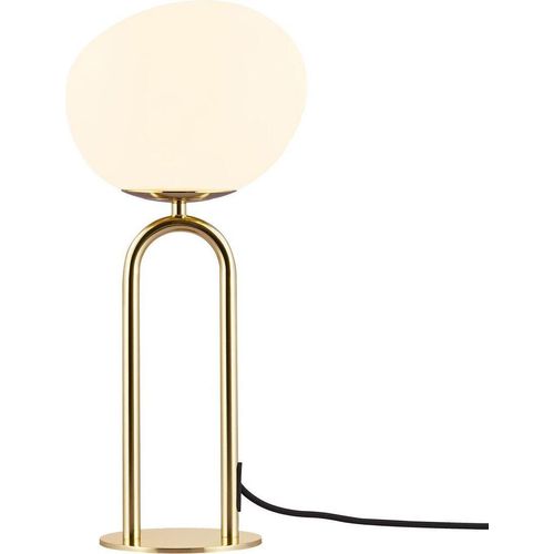 Shapes Tischlampe E27 Messing / Opal Weiß