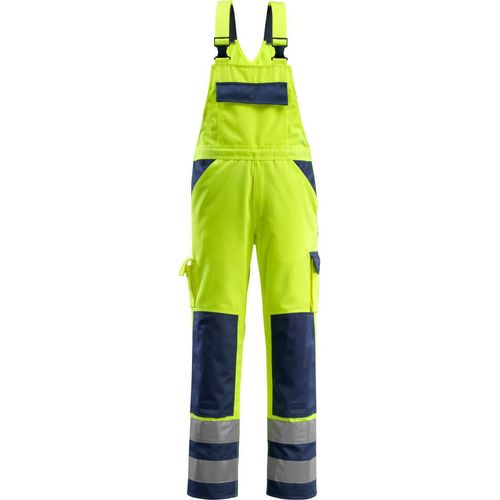 Mascot Latzhose mit Knietaschen Safe Compete 07169, Farbe:hi-vis gelb/marine, Größe:C66