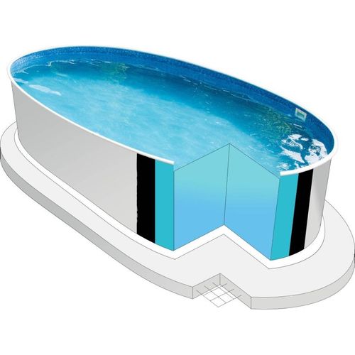 Stahlwandpool Oval Ibiza 320 x 525 x 120 cm Blau Mosaik
