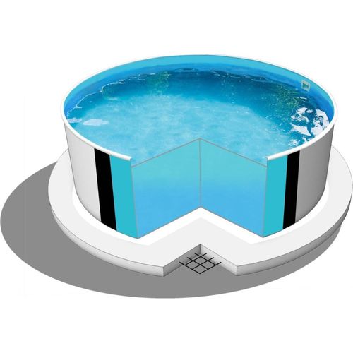 Stahlwandpool Rund Ibiza Ø 400 x 150 cm Blau
