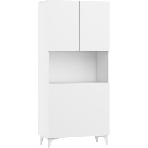 Klappbare MEGAN 1 Schreibtischregale Regale Haushaltsbüro Computertisch WEIß MATT / WEIß MATT