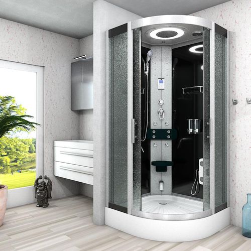 Dampfdusche Dusche Duschkabine D58-13M2 Duschtempel Sauna 90x90 cm