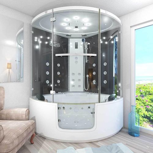 Dampfdusche Whirlpool Dusche Duschkabine K60-SW-TH-EC-SC 140x140cm