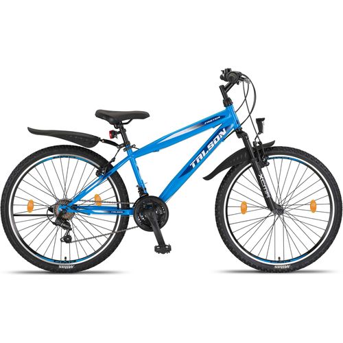 26 Zoll Fahrrad MTB mit Beleuchtung und SHIMANO 21-Gang Faster Blau