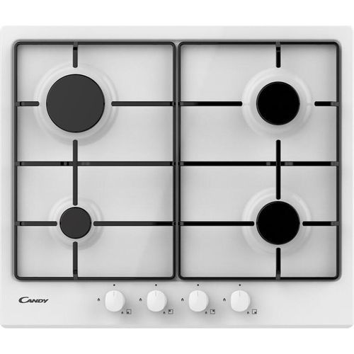Candy Idea CHW6BRWW Einbaukochfeld, 59 cm, Gas, 4 Brenner, weiß