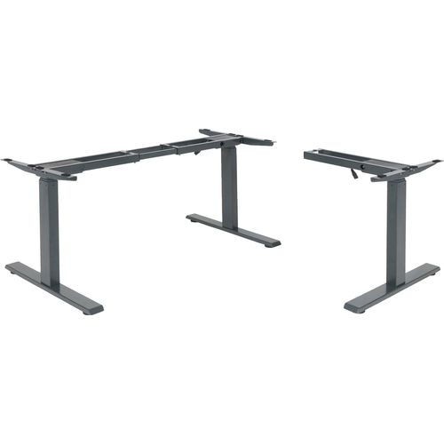 Gestell HWC-D40, variables Tischgestell für Eck-Schreibtisch, elektrisch höhenverstellbar Memory 45kg anthrazit-grau