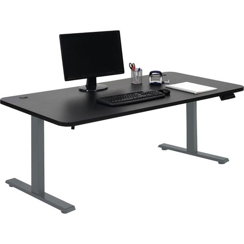 Schreibtisch HWC-D40, Computertisch, elektrisch höhenverstellbar 160x80cm 53kg MVG schwarz, anthrazit-grau