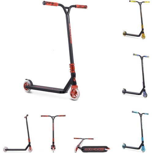 Byox Scooter Stunt Expose, ABEC-9 Lager, PolyurethanRäder, ab 10 Jahren, aus Aluminium rot