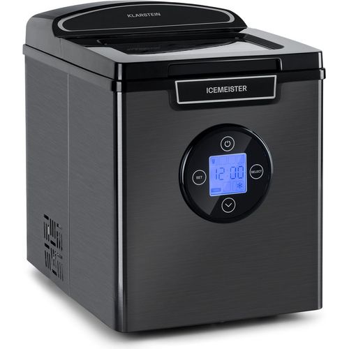Klarstein Eiswürfelmaschine Klein, 1,8 L Eiswürfelbereiter, Eiswürfelmaschine für 12 kg Große & Kleine Eiswürfel, Mini-Eiswürfelmaschine mit LED-Display, Eiswürfelbereiter Selbstreinigend