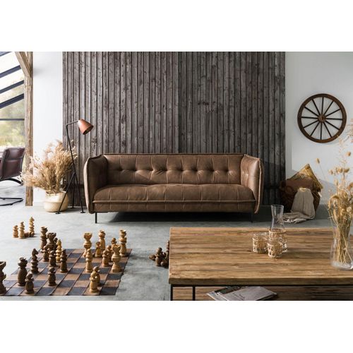 Sofa 3-Sitzer 228x94x82 Leder taupe PATCH