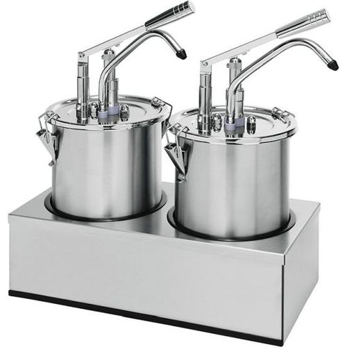Hebel-Dosierspender 2X5 Liter, Edelstahl 18/10