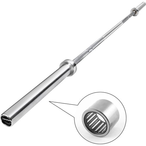 wuuhoo I Langhantelstange 50mm olympisch verchromt bis 250kg I Hantelstange 220cm und 20kg I gerändelter Griff 30mm