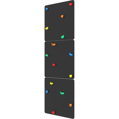 Kletterwand Indoor Schwarz + Kreidetafel für Kinder mit Griffe Mehrfarbig | Klettergerüst Kinderzimmer