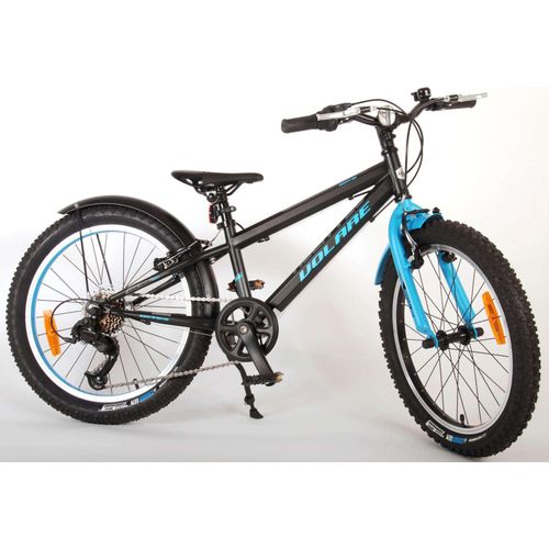 Volare Rocky Kinderfahrrad - 20 Zoll - Schwarz Blau - 95% fertig - 6 speed - Prime Collection