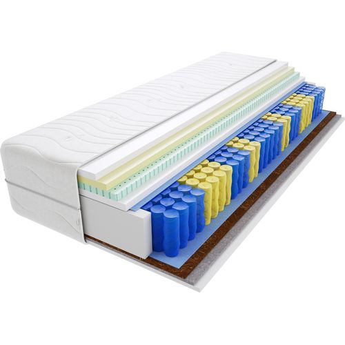 Matratze 95x140 cm Doppelmatratze, H3 & H5 Federkernmatratze, Taschenfederkernmatratze 22 cm Hoch Latex Kokosfaser Visco Memory Rosshaar Hypoallergene, HR-Schaum, Wendematratze mit Klimafaser, Gesteppter Bezug Dario Image