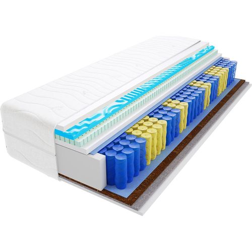 Matratze 95x200 cm Doppelmatratze, H3 & H5 Federkernmatratze, Taschenfederkernmatratze 22 cm Hoch Latex Kokosfaser Rosshaar Profilierter Visco Memory Hypoallergene, HR-Schaum, Wendematratze mit Klimafaser, Gesteppter Bezug Dario Visco Molet Image