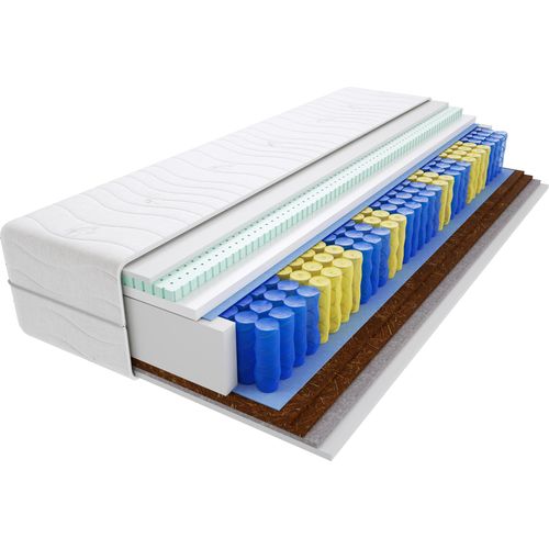 Matratze 120x210 cm Doppelmatratze, H3 & H5 Federkernmatratze, Taschenfederkernmatratze 14 cm Hoch Latex Kokosfaser Rosshaar Hypoallergene, HR-Schaum, Wendematratze mit Klimafaser, Gesteppter Bezug Matera Mini Image