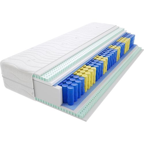 Matratze 120x120 cm Doppelmatratze, H3 Mittelfest Federkernmatratze, Taschenfederkernmatratze 15 cm Hoch Latex Hypoallergene, HR-Schaum, Wendematratze mit Klimafaser, Gesteppter Bezug Ovar Mini