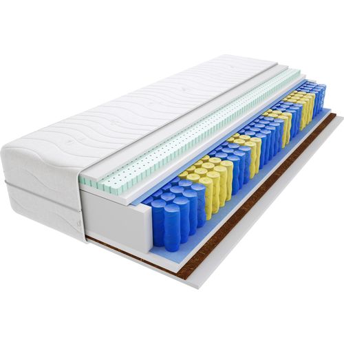 Matratze 80x120 cm Doppelmatratze, H3 & H4 Federkernmatratze, Taschenfederkernmatratze 14 cm Hoch Latex Kokosfaser Hypoallergene, HR-Schaum, Wendematratze mit Klimafaser, Gesteppter Bezug Salvo Mini Image