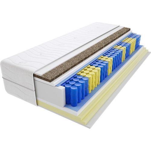 Matratze 170x220 cm Doppelmatratze, H2 & H4 Federkernmatratze, Taschenfederkernmatratze 27 cm Hoch Visco Memory Seegras Hypoallergene, HR-Schaum, Wendematratze mit Klimafaser, Gesteppter Bezug Sens Gras Max Image