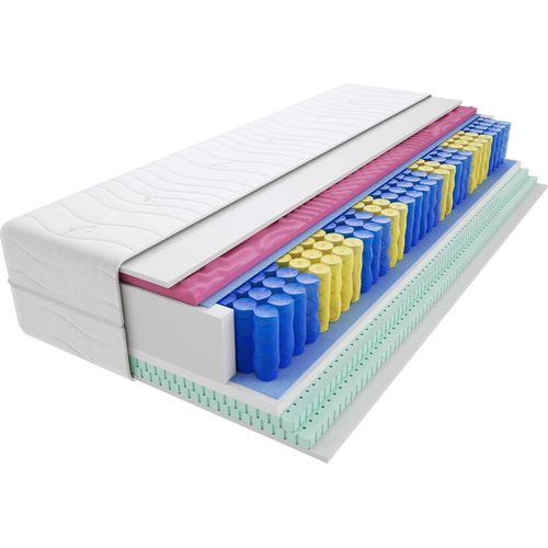 Matratze 165x210 cm Doppelmatratze, H3 Mittelfest Federkernmatratze, Taschenfederkernmatratze 22 cm Hoch Latex Profilierter Moletschaum Hypoallergene, HR-Schaum, Wendematratze mit Klimafaser, Gesteppter Bezug Siena Molet Image