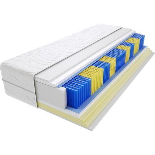 Matratze 70x185 cm Doppelmatratze, H2 & H3 Federkernmatratze, Taschenfederkernmatratze 21 cm Hoch Visco Memory Hypoallergene, HR-Schaum, Wendematratze mit Klimafaser, Gesteppter Bezug Uberto Multitaschen Image