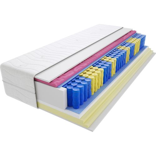 Matratze 130x190 cm Doppelmatratze, H2 & H3 Federkernmatratze, Taschenfederkernmatratze 16 cm Hoch Visco Memory Profilierter Moletschaum Hypoallergene, HR-Schaum, Wendematratze mit Klimafaser, Gesteppter Bezug Uberto Molet Mini Image