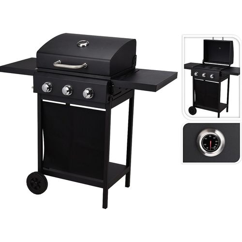 Vaggan Gas Barbecue 3 branders Zwart