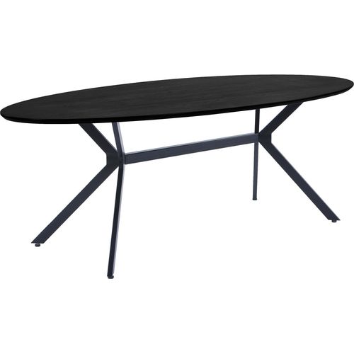 bruno esstisch oval mdf schwarz 220x100cm