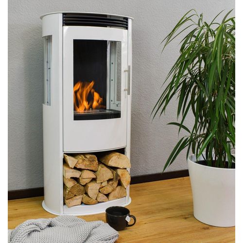 GLOW FIRE Ethanol Kamin 'Göteborg' | Ethanolofen in weiß mit 6 Std. Brenndauer und 2 KW Heizleistung | HxBxT: 97,8x50x30 cm