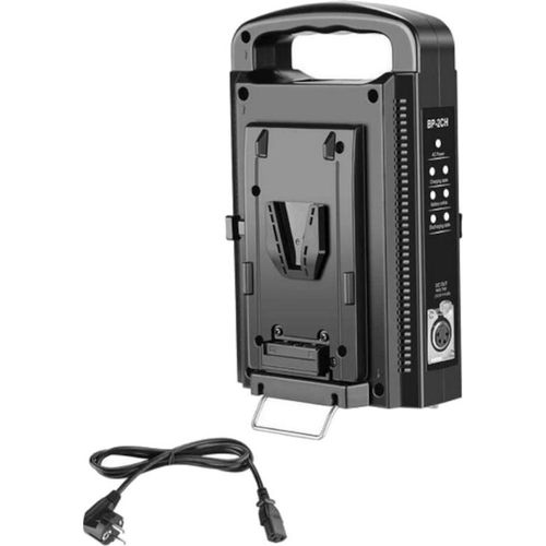 Trade-Shop V-Mount Li-Ion Akku Dual-Ladegerät inkl. Netzkabel für Patona BP-190WS BP-160 BP-95 BP-65 Fomito BP-110 BP-130 BP-190