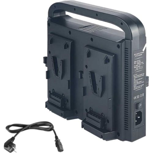 Trade-Shop BP-2CH V-Mount Li-Ion Akku 4-Kanal-Ladegerät inkl. EU-Netzteil für Newell BP-95W BP-150WS BP-190 14,4V/14,8V / Camcorder Videorecorder