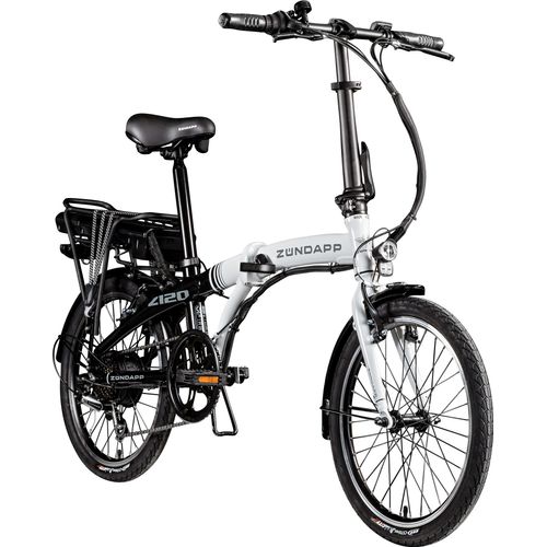Zündapp Z120 20 Zoll E Bike Faltrad für Damen Herren 150 - 185 cm E Klapprad schwarz weiß