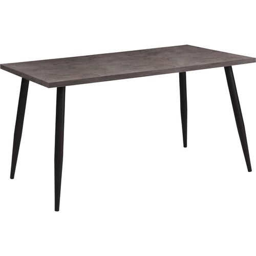 Tisch, 140 x 80 cm Grau (Beton) / Schwarz 75179