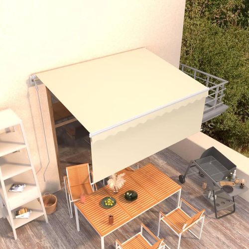 Markise Automatisch Einziehbar mit Volant 3,5x2,5 m Creme