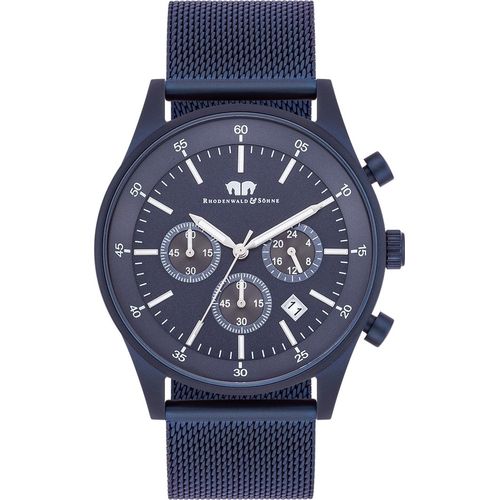 Herren Chronograph blau Edelstahl blau
