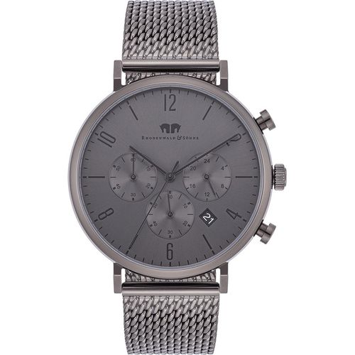Herren Chronograph grau Edelstahl grau
