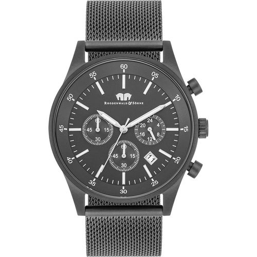 Herren Chronograph grau Edelstahl grau