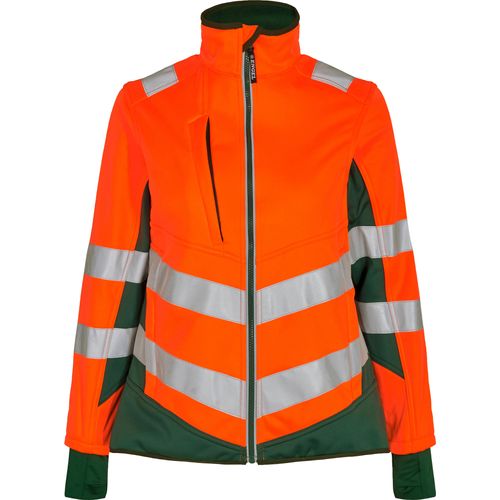 F. Engel Safety Damen Softshelljacke, Orange/Grün, Gr. XL