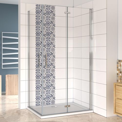 70(Falttür)x100(Drehtür)x195cm Nano ESG Drehtür Falttür Schwenktür Eckdukabine Duschabtrennung Eckdusche