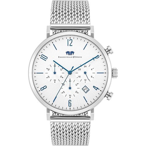 Herren Chronograph silber Edelstahl silber