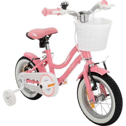Actionbikes Kinderfahrrad Starlight 12 Zoll | Kinder Fahrrad - V-Brake Bremsen - Kettenschutz - Fahrradständer - 2-5 Jahre (Rosa)