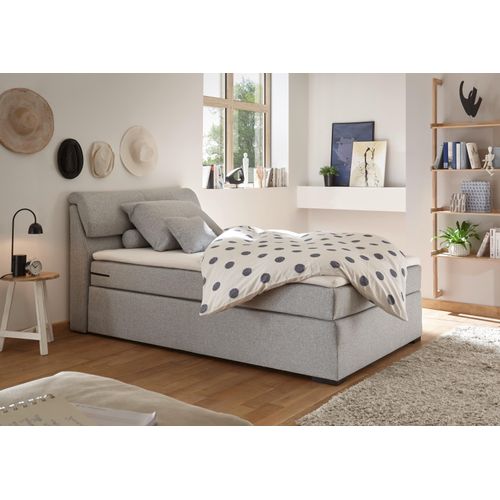 Designer Boxspringbett 140×200 ,, Lenard´´ mit Bettkasten H3 bis 120 KG | 7-Zonen-Tonnentaschenfederkern + Topper